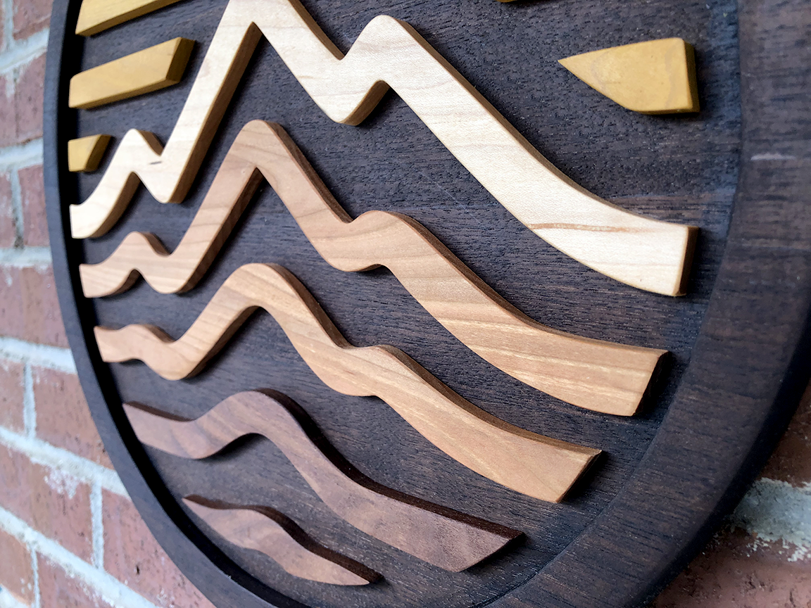 "Summit" | Round Wood Mountain Wall Art
