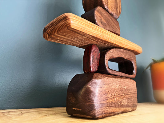 Wood Hydroponic Plant Holder Stack