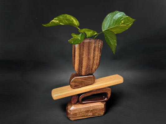 Wood Hydroponic Plant Holder Stack