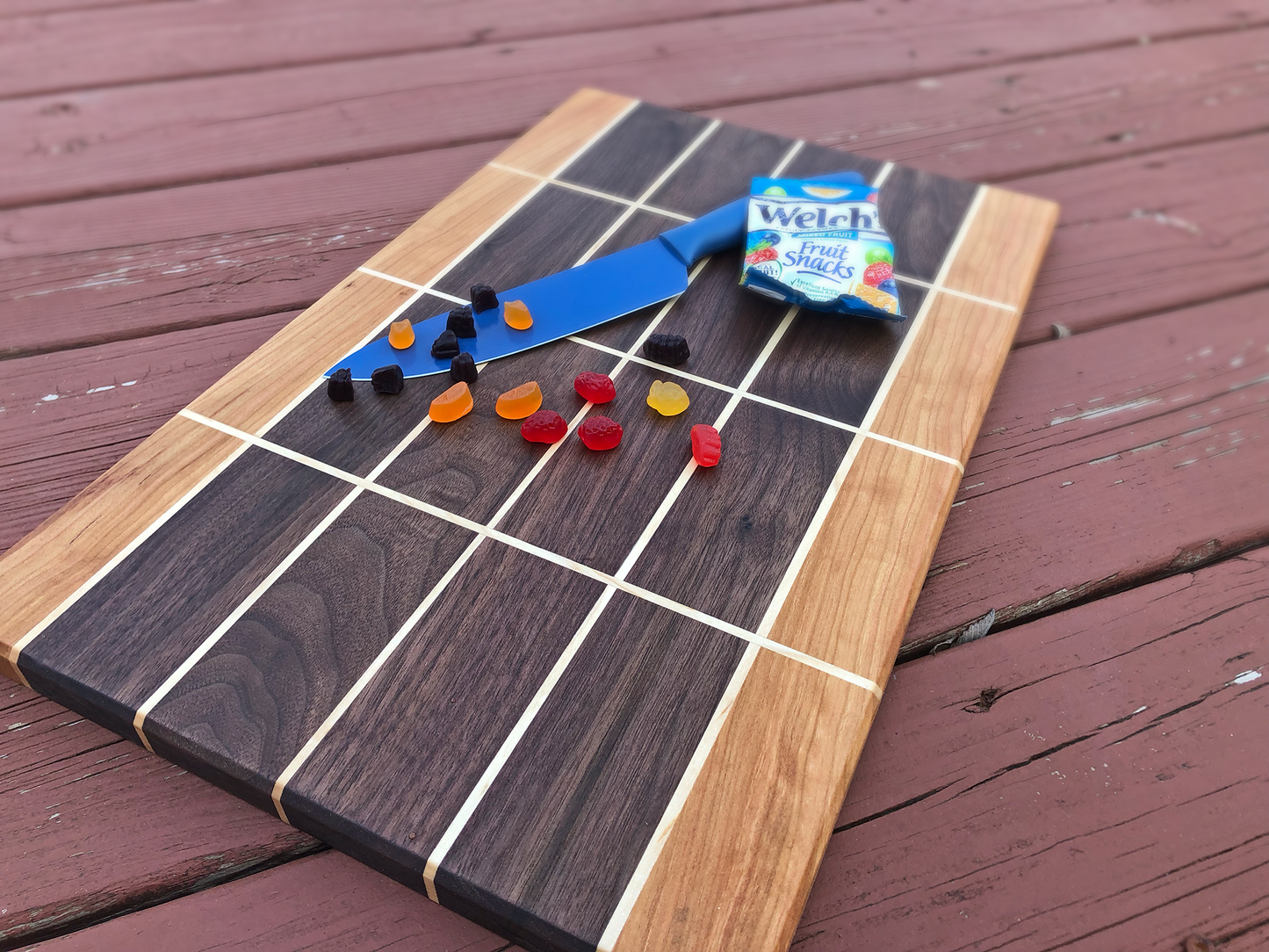 Beautiful Walnut, Cherry and Maple Cutting Board