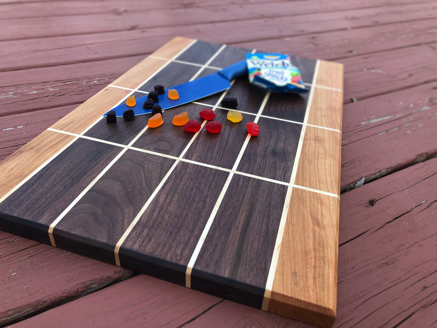 Beautiful Walnut, Cherry and Maple Cutting Board