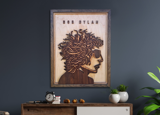 Wood Bob Dylan Wall Art