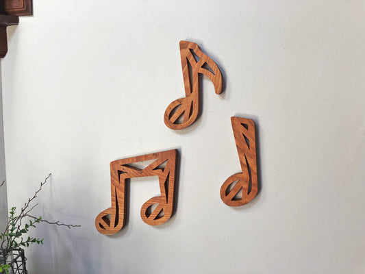 Handmade Cherry Wood Music Notes