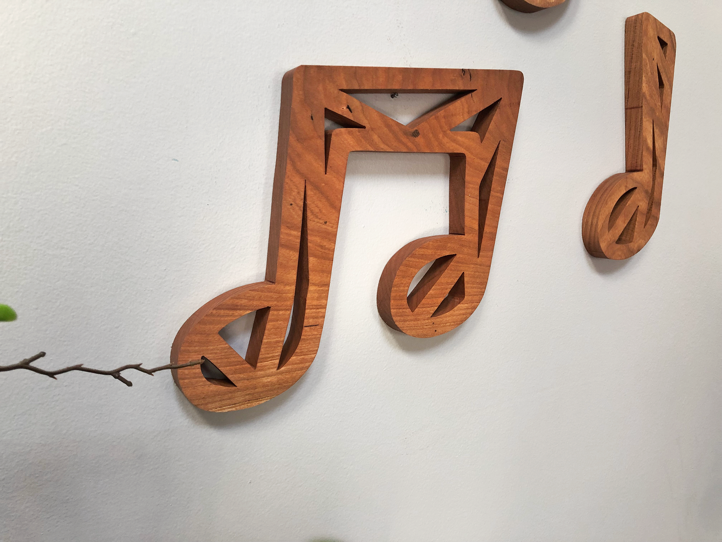 Handmade Cherry Wood Music Notes