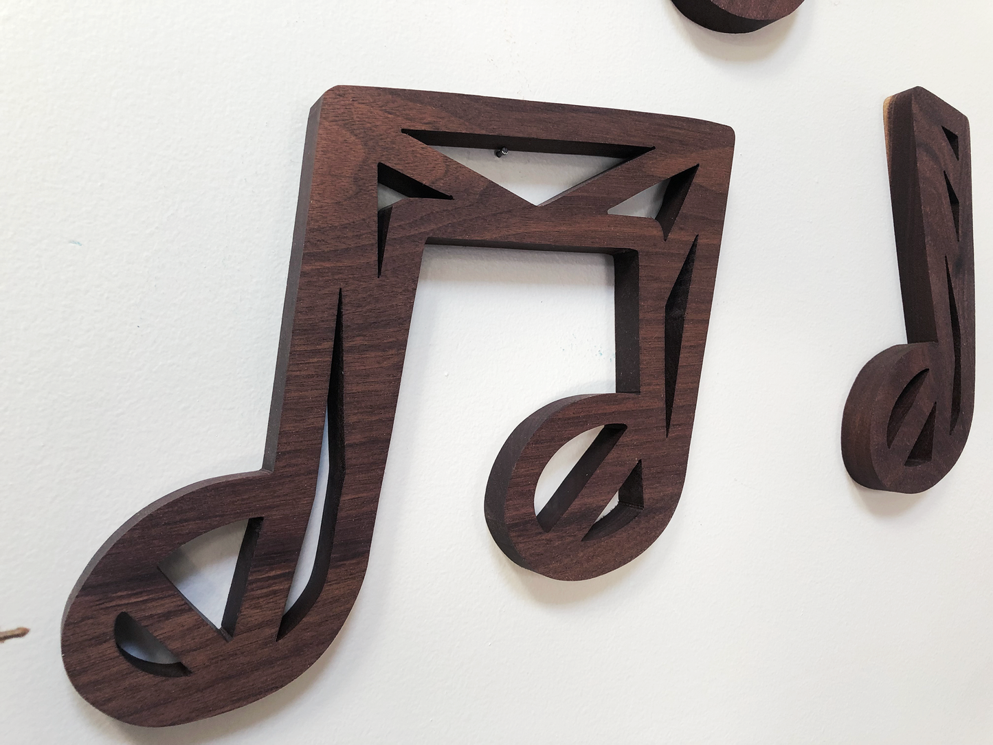 Handmade Walnut Wood Music Notes